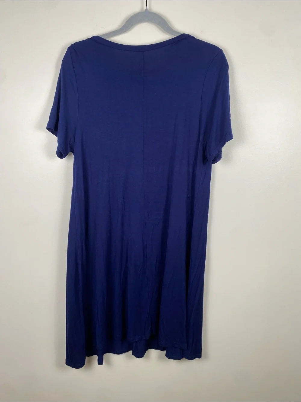 Navy Keyhole Front Short Sleeve Dress Large